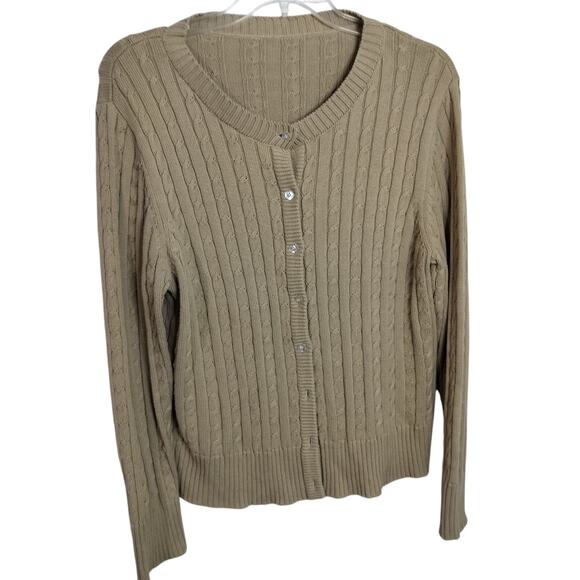 4453)Vtg Girls Scouts of the USA 2 pcs Beige Cable Knit Sweater and Vest Large - Picture 2 of 11